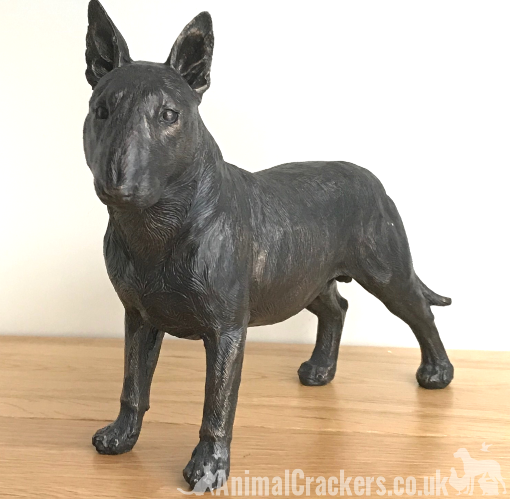 24cm English Bull Terrier ornament figurine decoration dark bronze eff