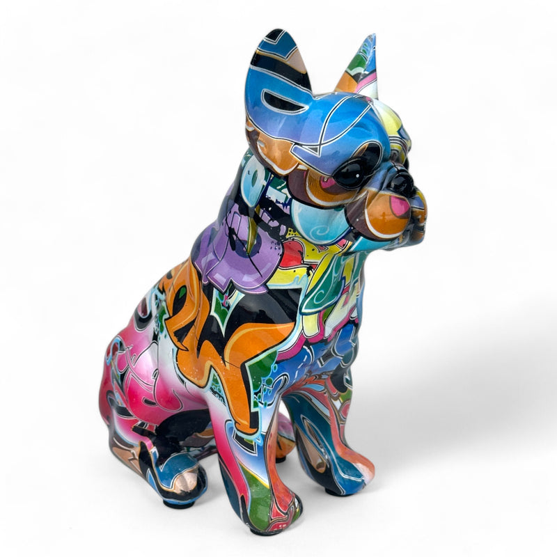 New Graffiti Street Art design sitting French Bulldog 'Frenchie' ornament figurine by Lesser & Pavey (22cm)