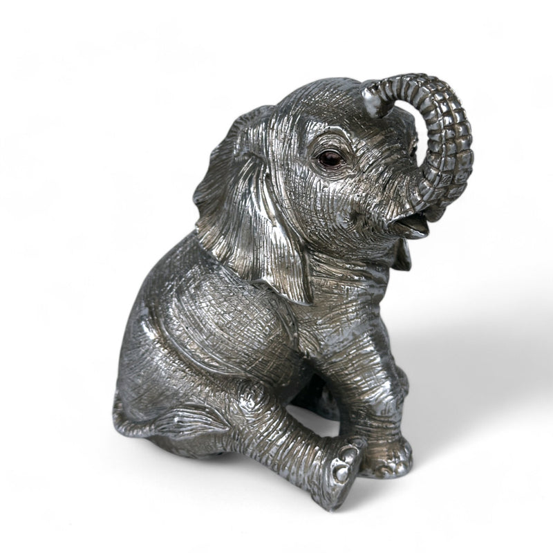 Sitting Elephant Calf ornament from the Leonardo Reflections Silver range, gift boxed