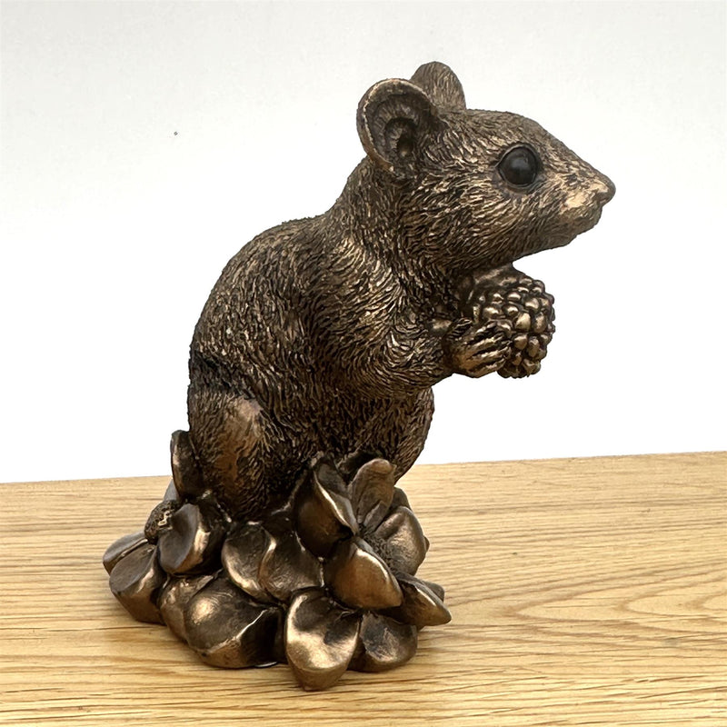 Mouse with Berry figurine, Leonardo Reflections Bronzed range, gift boxed