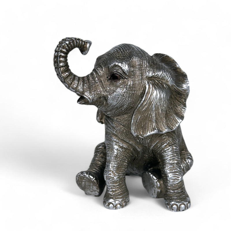 Sitting Elephant Calf ornament from the Leonardo Reflections Silver range, gift boxed