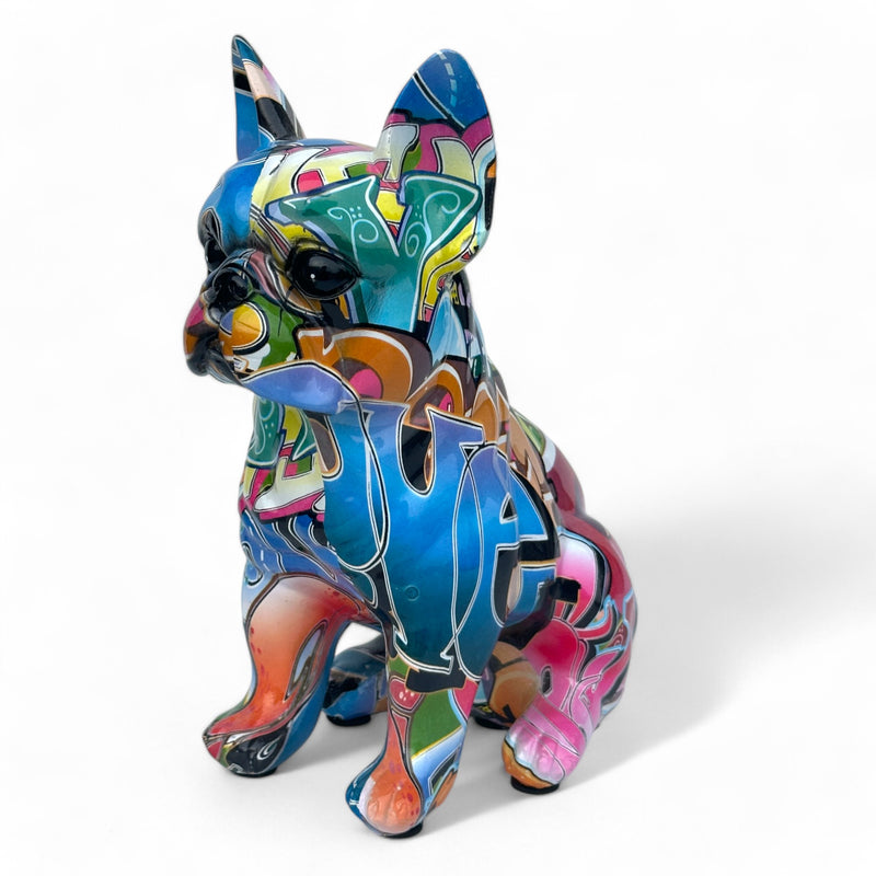 New Graffiti Street Art design sitting French Bulldog 'Frenchie' ornament figurine by Lesser & Pavey (22cm)