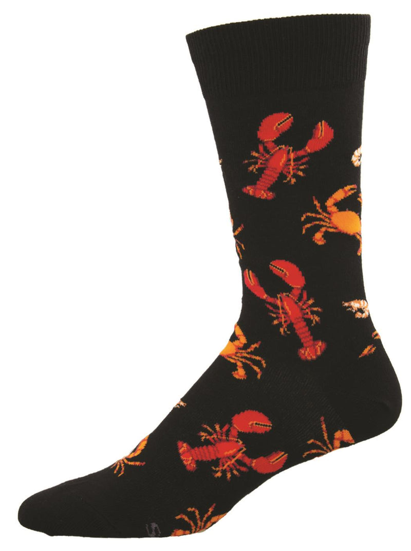 Socksmith 'SEAFOOD PLATTER' Lobster design Men's quality Cotton mix crew socks, bright colours and fun design, one size (fits UK size 6.5 to 11.5)
