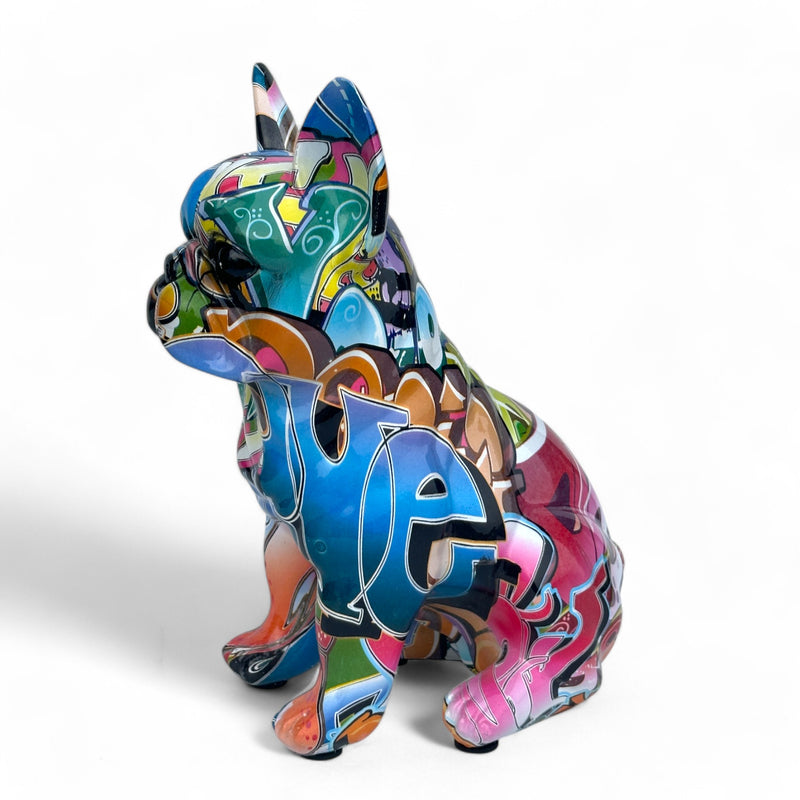 New Graffiti Street Art design sitting French Bulldog 'Frenchie' ornament figurine by Lesser & Pavey (22cm)