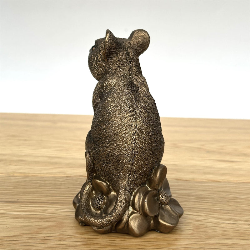 Mouse with Berry figurine, Leonardo Reflections Bronzed range, gift boxed