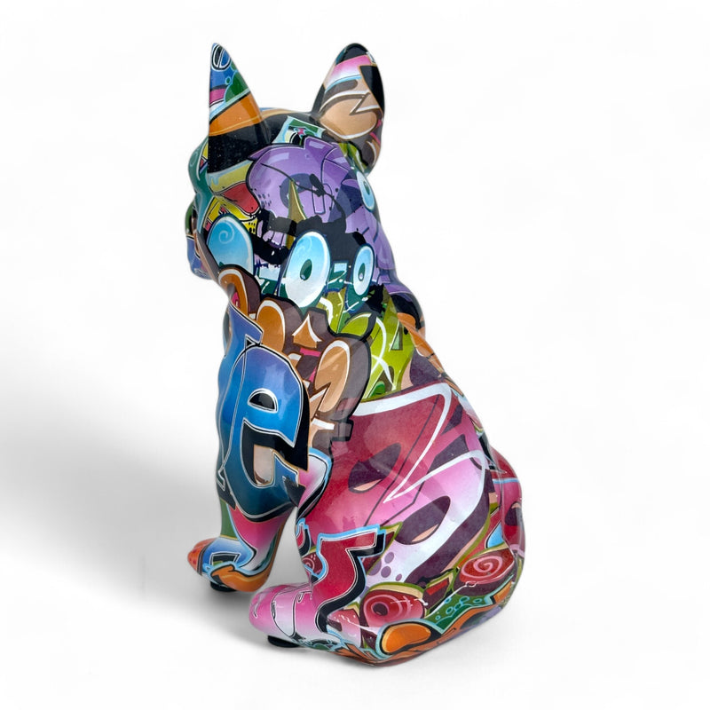 New Graffiti Street Art design sitting French Bulldog 'Frenchie' ornament figurine by Lesser & Pavey (22cm)