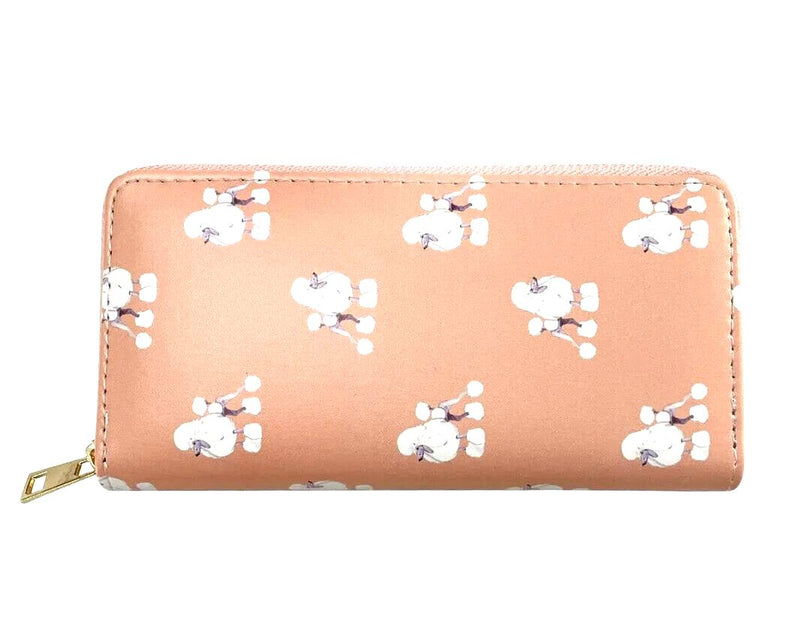 Ladies Poodle  design Pink Purse Wallet zipped multi compartment Dog lover gift