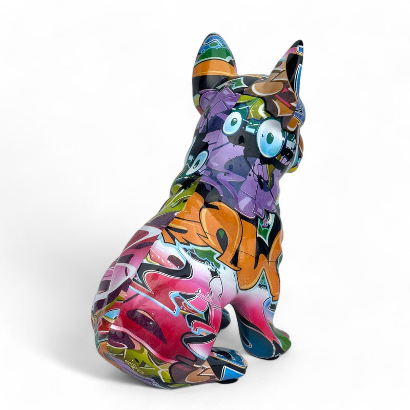 New Graffiti Street Art design sitting French Bulldog 'Frenchie' ornament figurine by Lesser & Pavey (22cm)