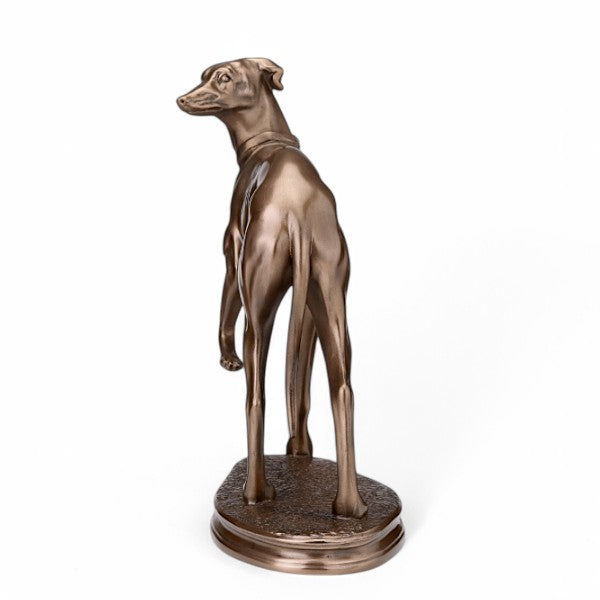 Beauchamp Bronze single Whippet ornament figurine in Cold Cast Bronze