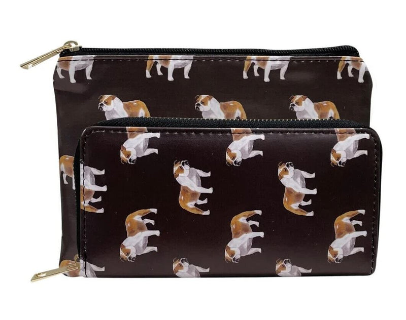 Ladies English Bulldog Purse Wallet zipped multi compartment Dog lover gift