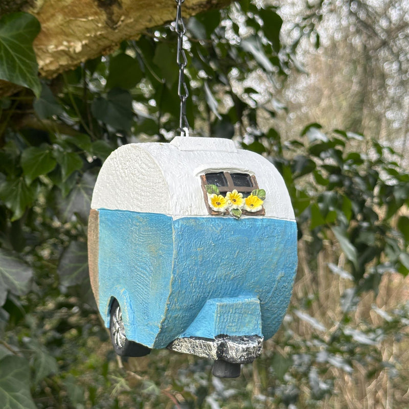 Novelty Caravan shaped Bird House Nest Box, gift boxed