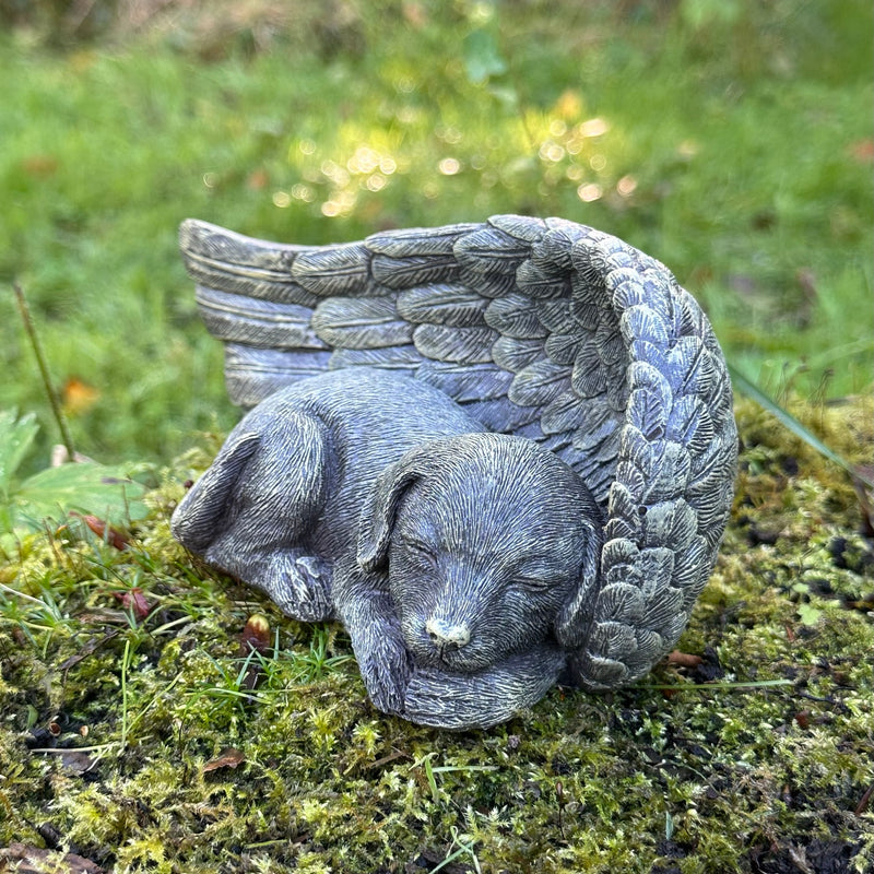 Dog with Angel Wings memorial grave marker or pet loss gift, 17cm