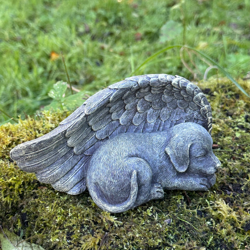 Dog with Angel Wings memorial grave marker or pet loss gift, 17cm