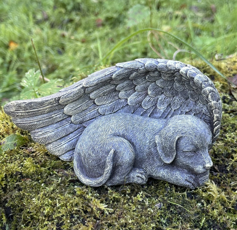 Dog with Angel Wings memorial grave marker or pet loss gift, 17cm