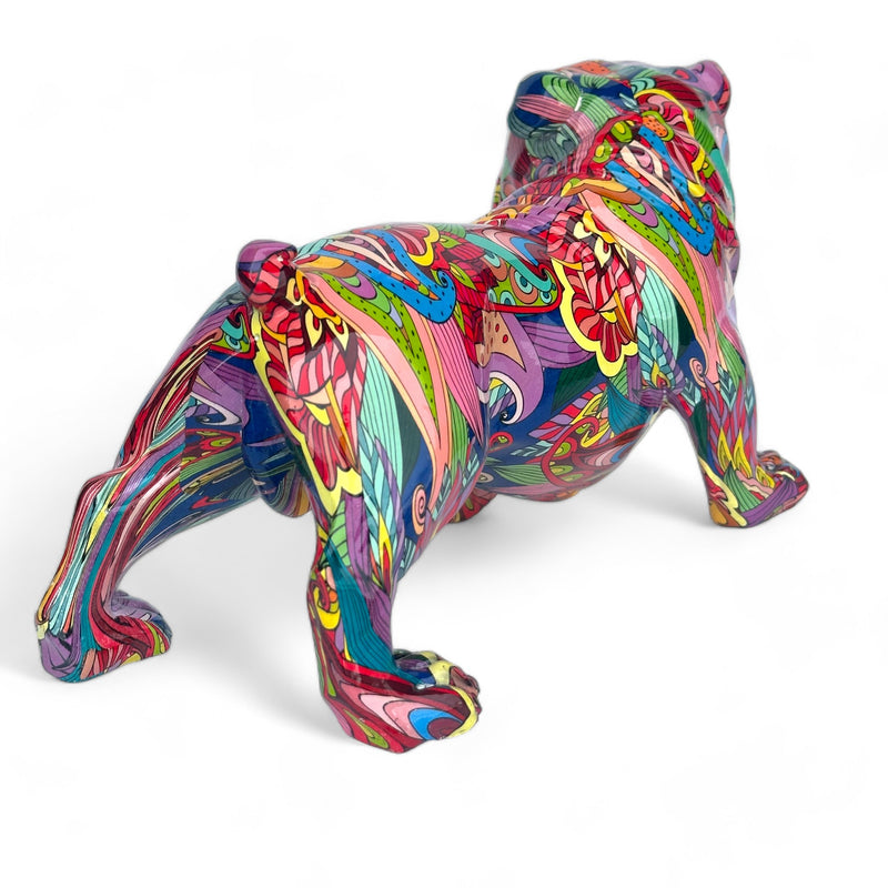 Groovy Art coloured Standing English Bulldog ornament figurine Dog lover gift