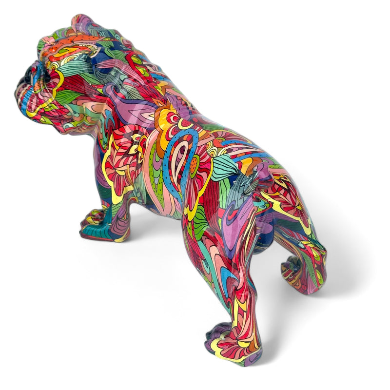 Groovy Art coloured Standing English Bulldog ornament figurine Dog lover gift