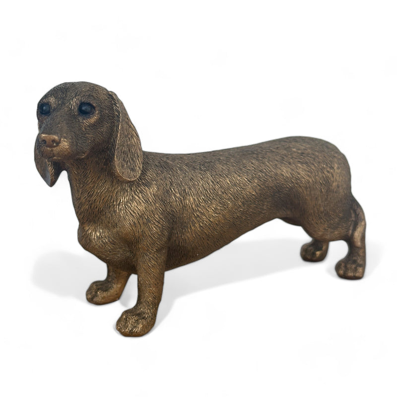 Dachshund figurine from the Leonardo Reflections Bronzed range, gift boxed