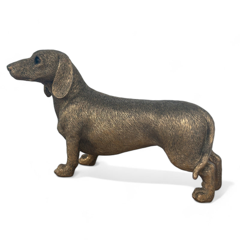 Dachshund figurine from the Leonardo Reflections Bronzed range, gift boxed