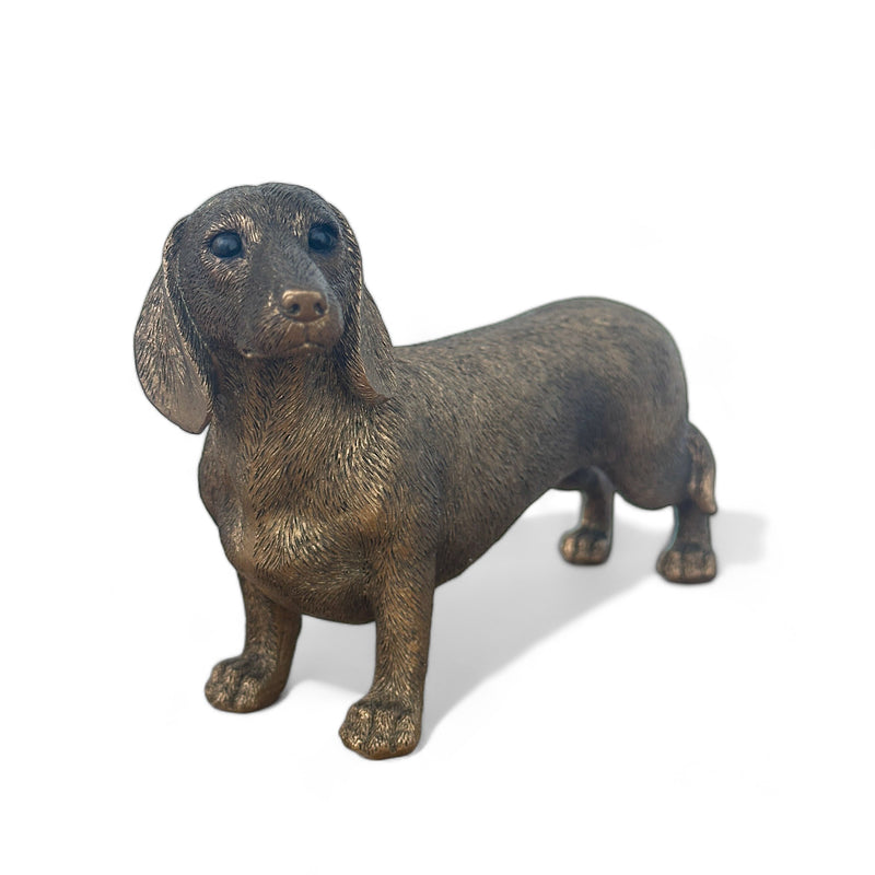 Dachshund figurine from the Leonardo Reflections Bronzed range, gift boxed