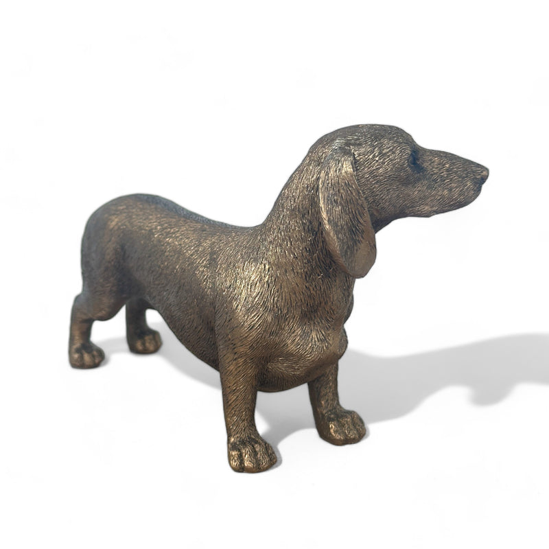 Dachshund figurine from the Leonardo Reflections Bronzed range, gift boxed