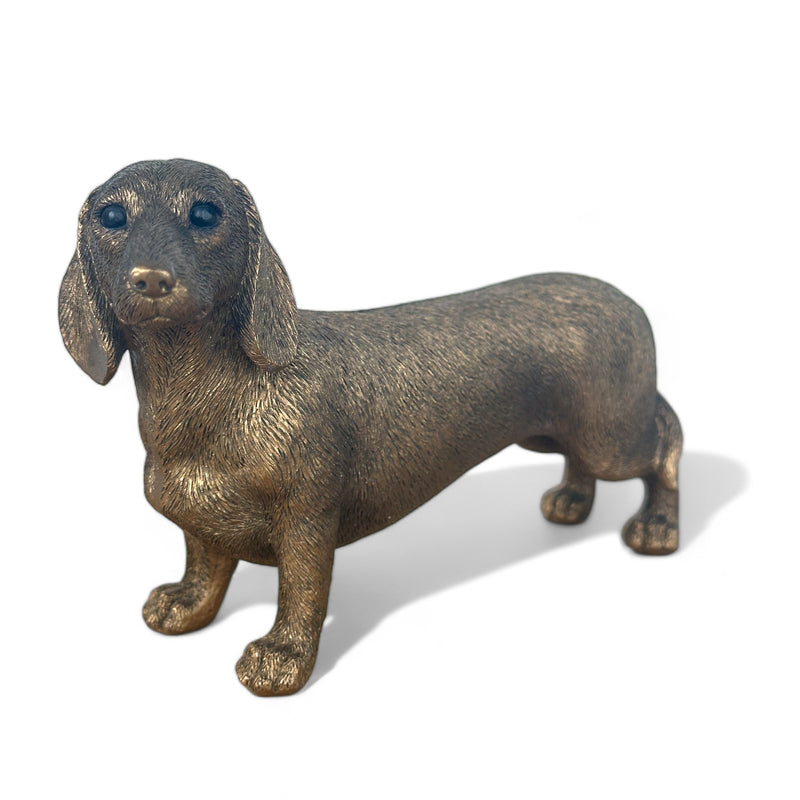 Dachshund figurine from the Leonardo Reflections Bronzed range, gift boxed