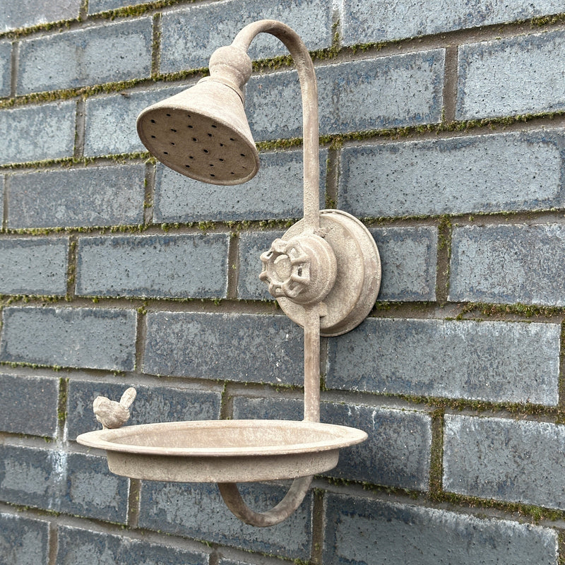 Old Shower Head Bird Bath or Feeder sturdy metal easy hang garden bird lover gift