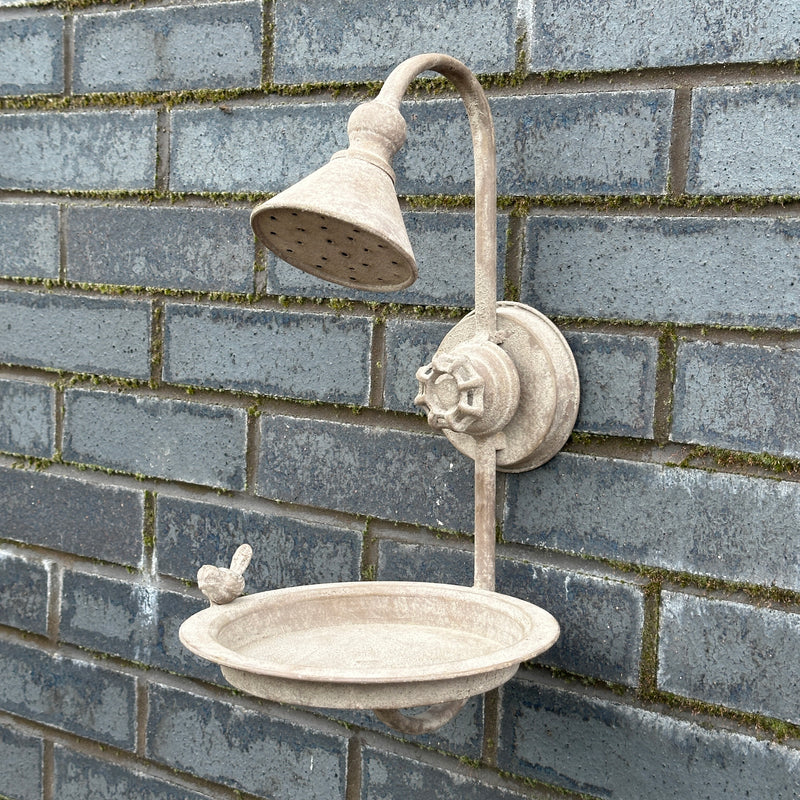 Old Shower Head Bird Bath or Feeder sturdy metal easy hang garden bird lover gift