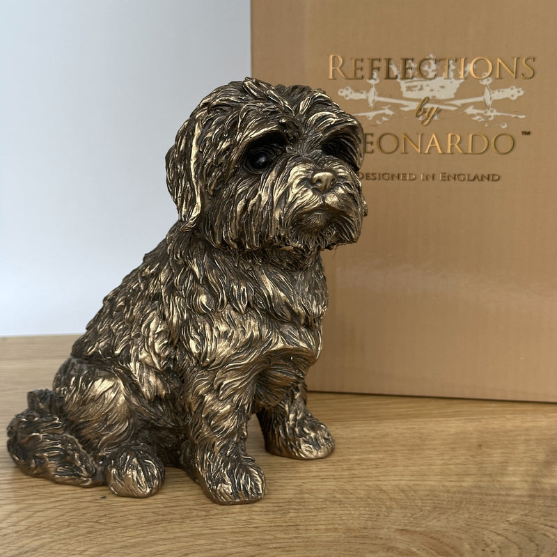 Bronze effect Shih Tzu ornament figurine, Leonardo for Animal Crackers Exclusive, gift boxed