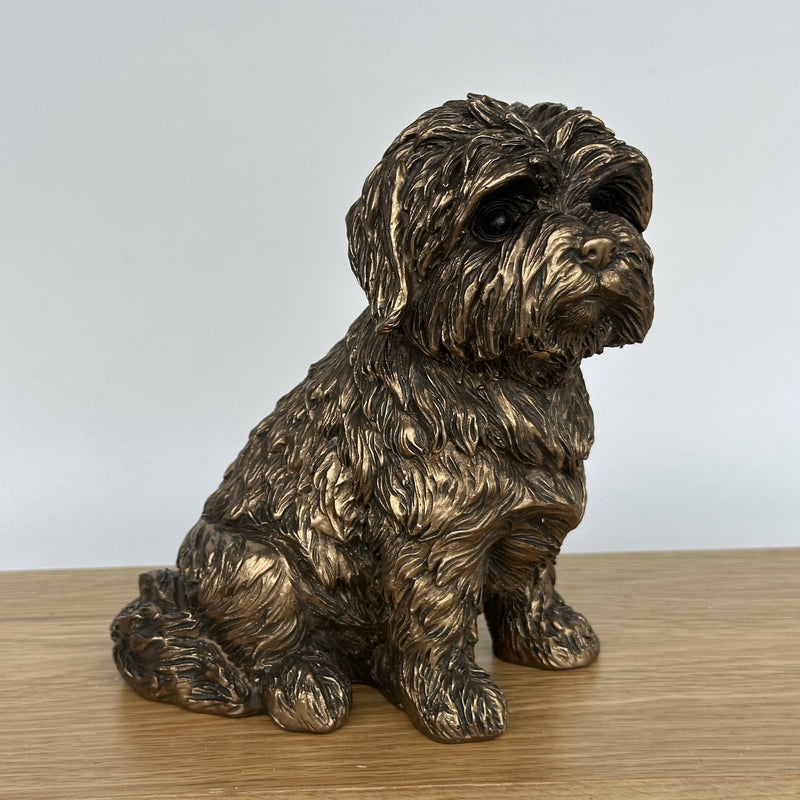 Bronze effect Shih Tzu ornament figurine, Leonardo for Animal Crackers Exclusive, gift boxed