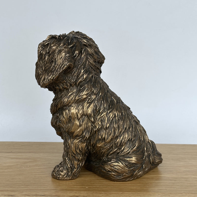 Bronze effect Shih Tzu ornament figurine, Leonardo for Animal Crackers Exclusive, gift boxed