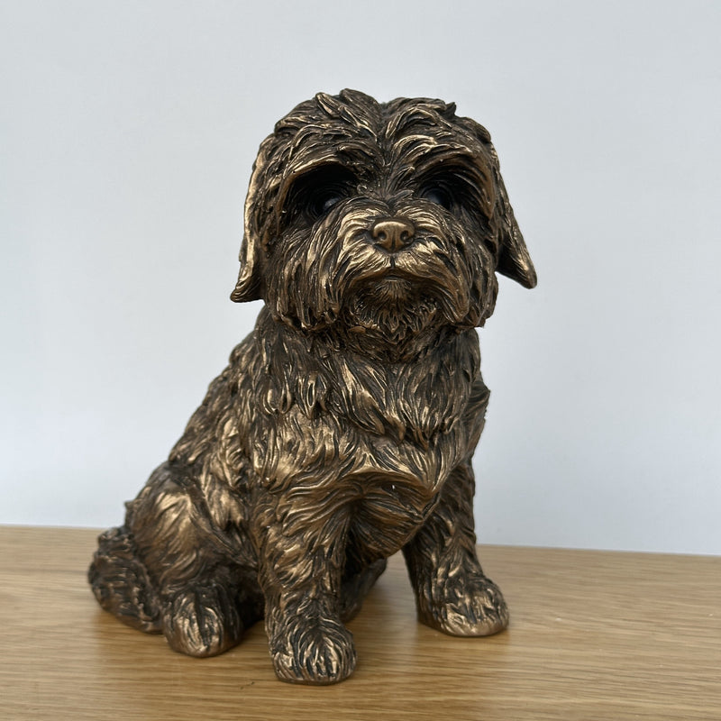 Bronze effect Shih Tzu ornament figurine, Leonardo for Animal Crackers Exclusive, gift boxed