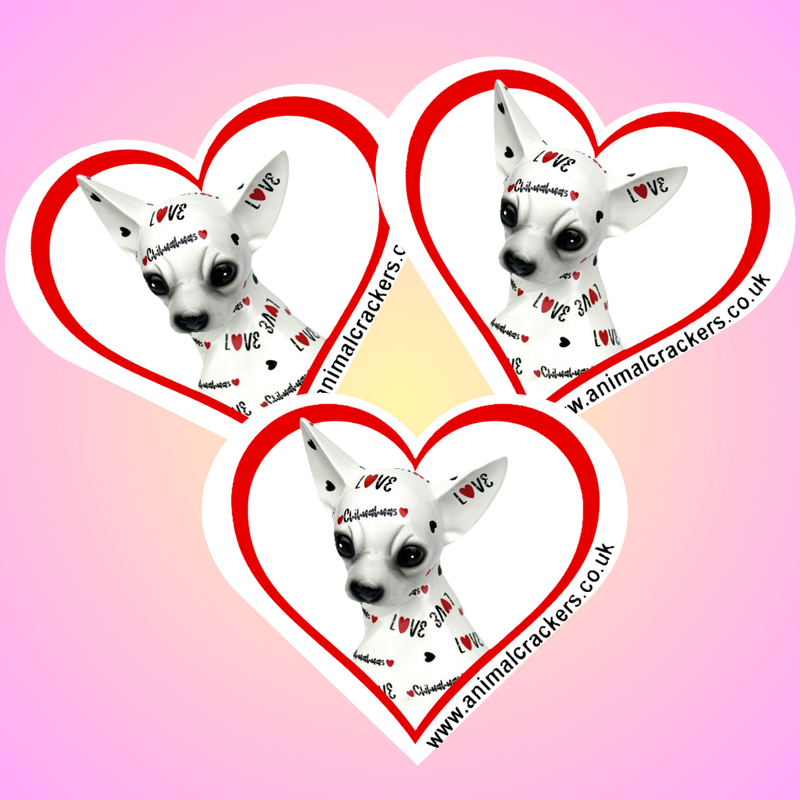 Set of 3 stickers - Love Dogs Chihuahua - FREE WITH PURCHASE OF CHIHUAHUA LOVE DOG FIGURINE