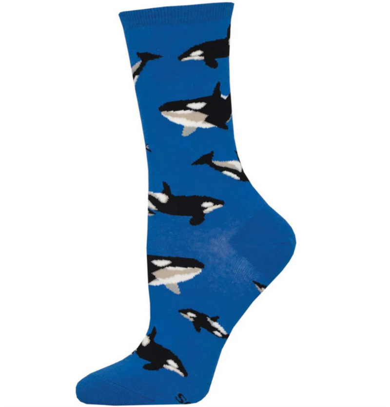 Socksmith 'WHALE HELLO THERE' Whale design Women's quality Cotton mix crew socks, bright colours and fun design, one size (fits UK size 3 to 8.5)