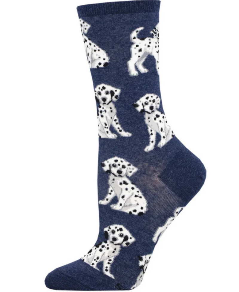 Socksmith 'DALMATIAN STATION' Dalmatian design Women's quality Cotton mix crew socks, bright colours and fun design, one size (fits UK size 3 to 8.5)