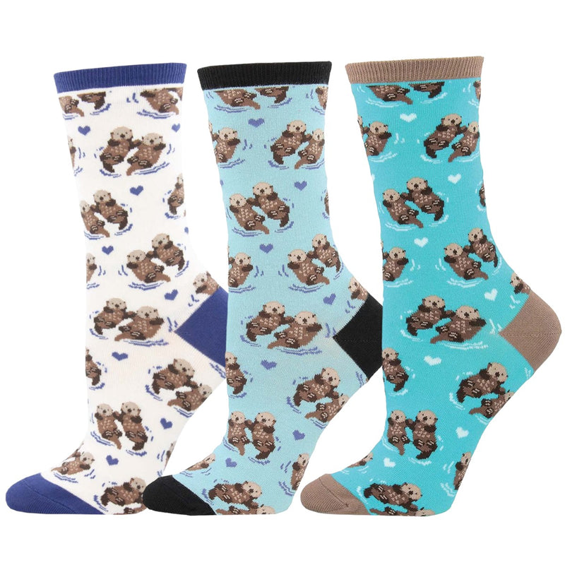 Socksmith 'SIGNIFICANT OTTER' Otter design Women's quality Cotton mix crew socks