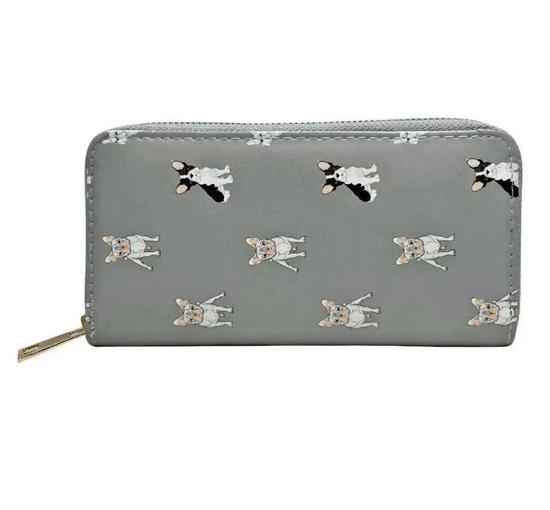 Ladies French Bulldog Purse Wallet  [Grey - DISCONT]