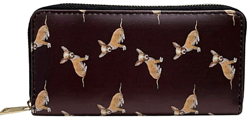 Ladies Chihuahua Purse Wallet zipped multi compartment novelty Dog lover gift[Black]