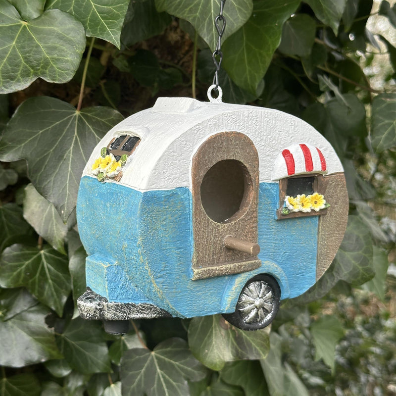 Novelty Caravan shaped Bird House Nest Box, gift boxed