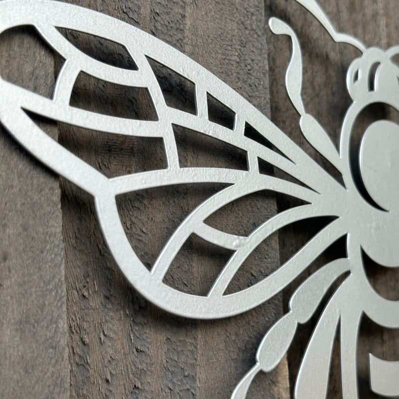 Large Bee decorations SET of 2 x 40cm metal fence wall art decor bee lover gift