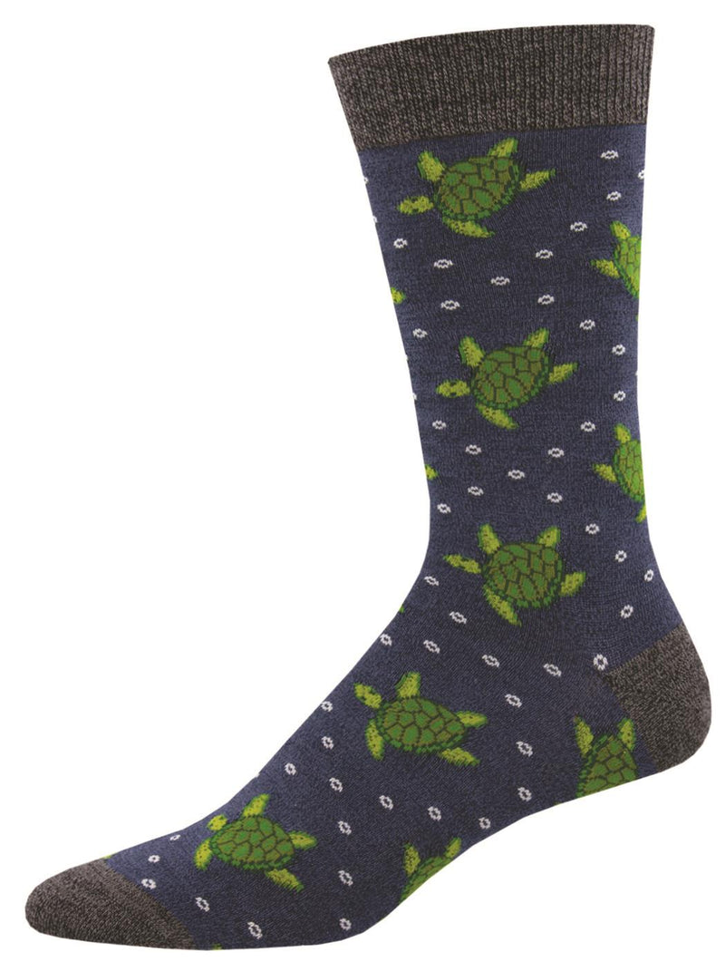 Socksmith 'TURTLE TALES' Turtle design Men's quality Bamboo mix crew socks, bright colours and fun design, one size (fits UK size 6.5 to 11.5)