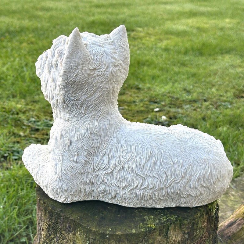 West Highland Terrier figurine in an alert pose, home or garden decoration (26cm)