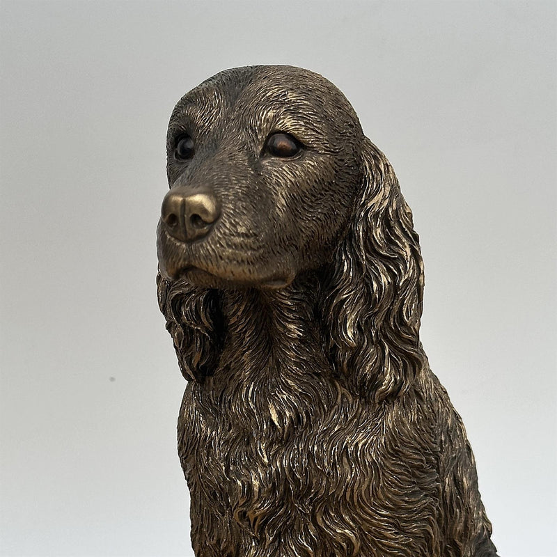 Spaniel ornament figurine, Leonardo Reflections Bronzed range, gift boxed