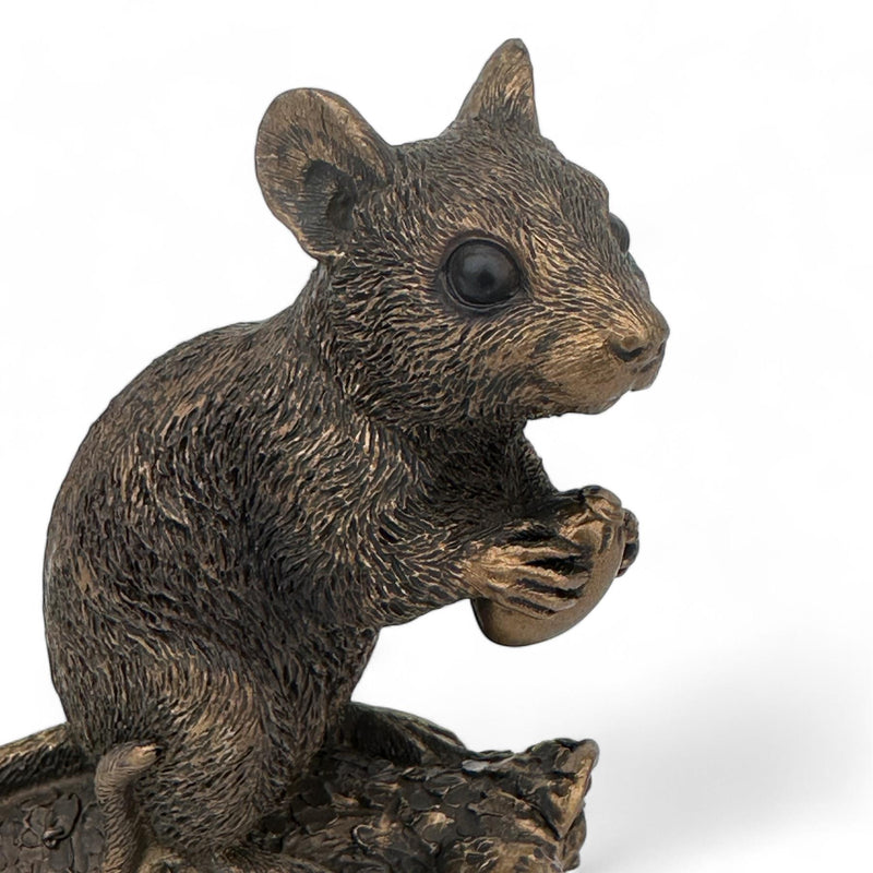 Mouse with Acorn figurine, Leonardo Reflections Bronzed range, gift boxed