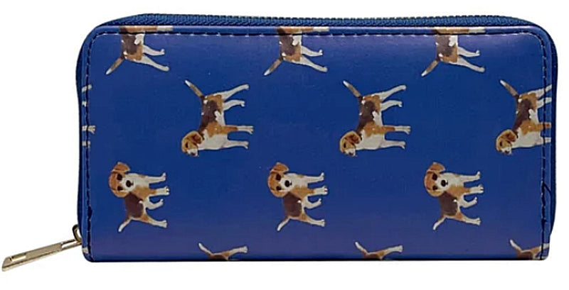 Ladies Beagle Purse coin Wallet zipped multi compartment novelty Dog lover gift[Blue]