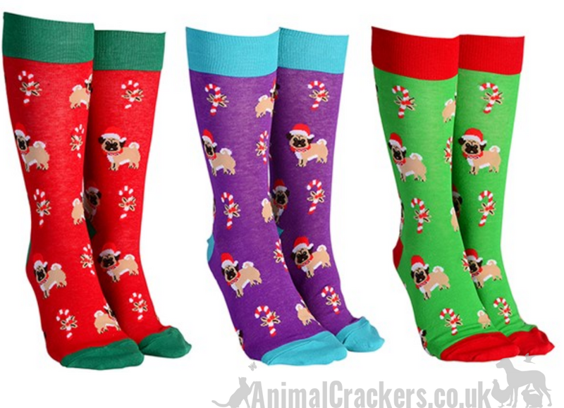 Novelty Christmas Pug socks, Unisex and One Size, quality cotton mix socks from 'Sock Society' (Copy)