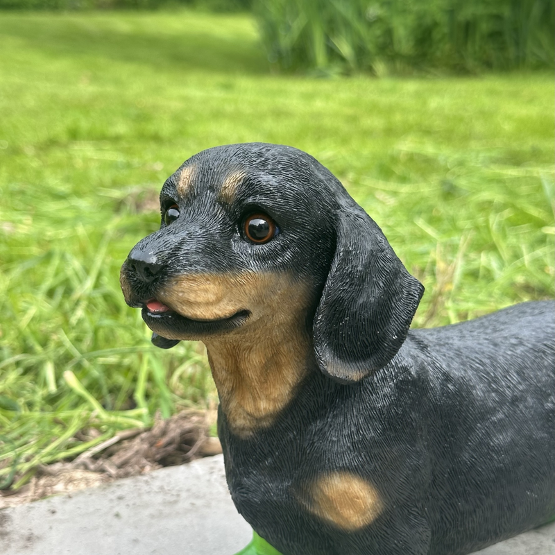 Dachshund in bright green wellies/ Wellington Boots ornament, great Sausage Dog lover gift